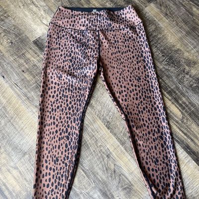 Good American Brown Black Shiny Cheetah Print High Rise Full Length Leggings 2XL